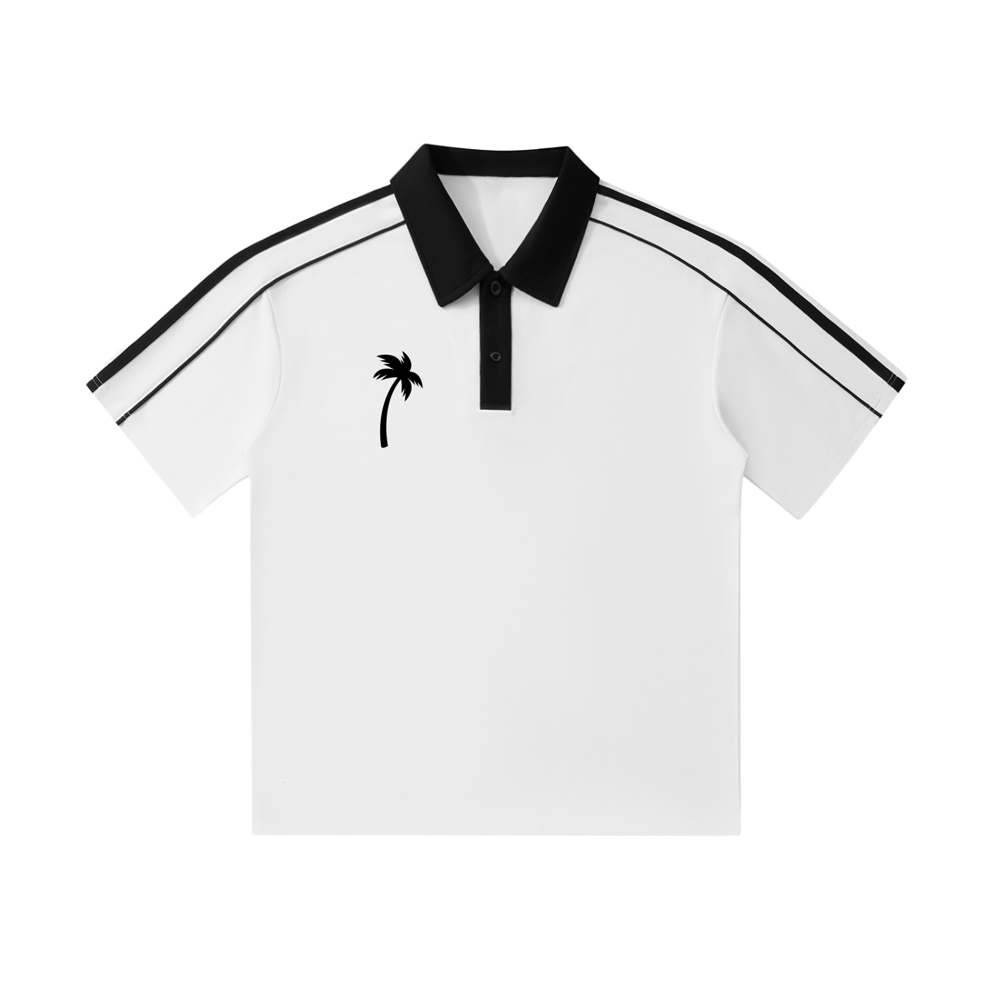 Contrast Collar Short-Sleeve Polo Shirt